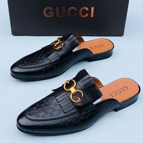 Gucci Half Shoes Men, Half Shoes Men Fashion Styles, Classy Shoes Flats, Burgundy Shoes Men, Men Leather Sandals Fashion, Handmade Shoes Pattern, Mens Slip On Sneakers, Official Shoes, Gents Shoes