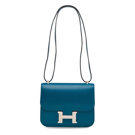 A BLEU IZMIR TADELAKT LEATHER MINI CONSTANCE 18 WITH PALLADIUM HARDWARE | HERMÈS, 2017 | 21st Century, bags | Christie's Mini Constance, Hermes Blue Brume, Hermes Constance Bag, Hermes Bags Blue, Hermes Birkin Orange, Hermes Small Leather Goods, Hermes Blue, Cool Winter, Hermes Cheval D'orient