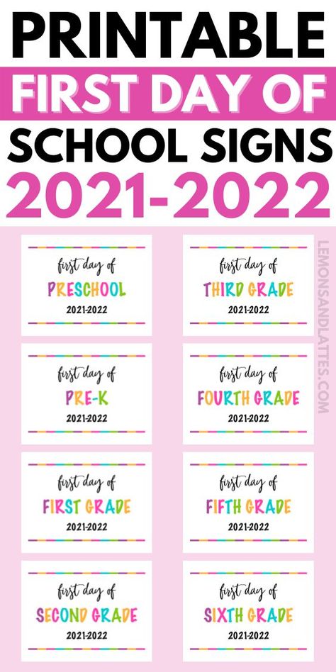 Free first and last day of school printable signs for that perfect back-to-school photo! First Day Printable, 1st Day Of School Pictures, First Day School Sign, Free School Printables, First Day Of School Signs, Printable Signs Free, First Day Of School Printable, Spirit Days, Last Day Of School Sign