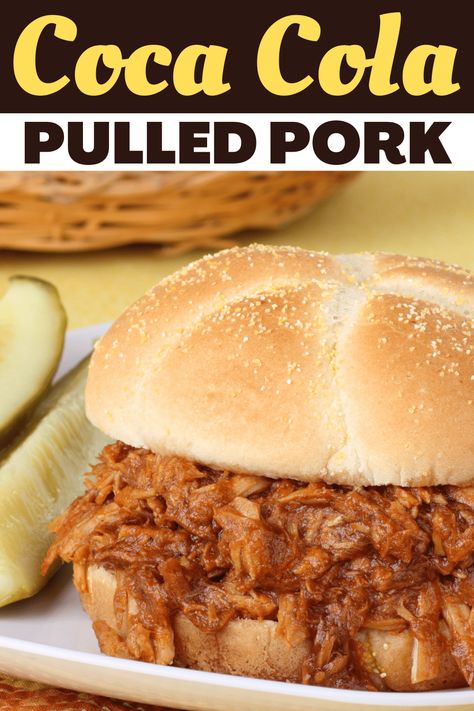 This Coca Cola pulled pork is sweet, savory, and impossible to resist! Your family will love this easy, delicious, unique dinner recipe. Smoked Pork Roast, Braised Pulled Pork, Pork Crockpot, Loin Recipes, Root Beer Floats, Dinner Suggestions, Hot Sandwiches, Pork Crockpot Recipes, Parmesan Soup