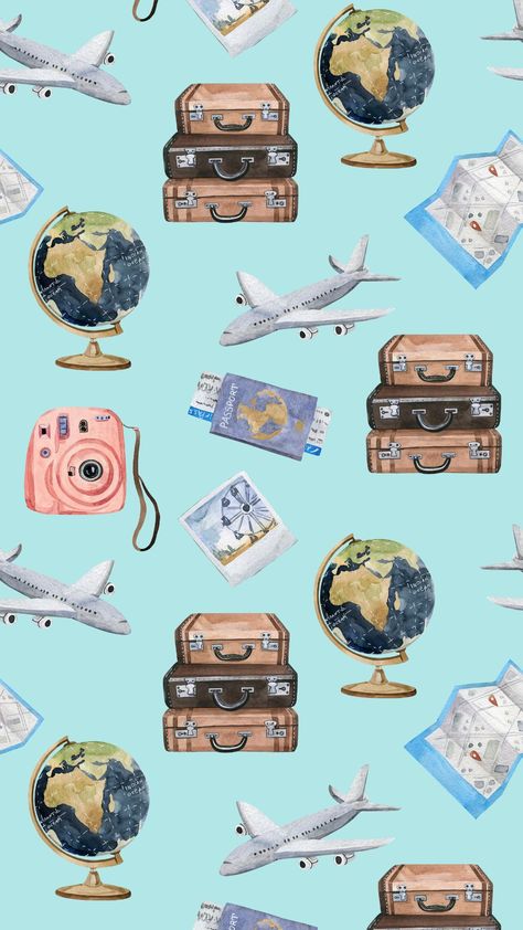 Travel Collage Aesthetic, Pattern Moodboard, Ethereal Core, Aesthetic Clipart, Garden Themes, Travel Background, Scientist Party, Travel Pattern, Watercolor Travel