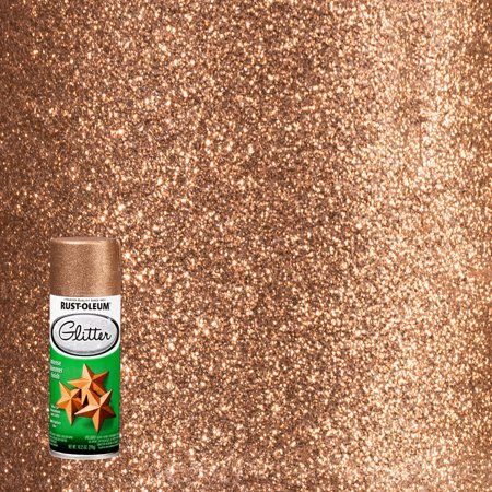 Copper, Rust-Oleum Specialty Glitter Spray Paint- 10.25, 6 Pack: Are designed to provide a sparkle finish on many surfaces including wood, metal, wicker, ceramic, pottery, Styrofoam , paper, plastic, and more. For added protection, top coat with Rust-Oleum Glitter Sealer. The clear topcoat helps prevent Glitter from flaking and fading while maintaining the sparkle finish. For use on interior items only. Size: 10.25 oz.  Color: Beige. Copper Spray Paint, Glitter Spray Paint, Glitter Spray, Rust Oleum, She Sheds, Glitter Paint, Interior Items, Wood Metal, 6 Packs