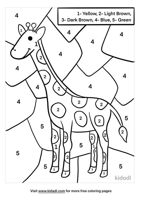 Safari Color By Number, Giraffe Coloring Pages Free Printable, Letter Z Crafts, Giraffe Printable, Zoo Animal Coloring Pages, Giraffe Images, Giraffe Coloring Pages, Giraffe Colors, Giraffe Drawing