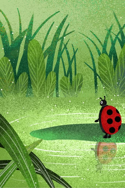 Cartoon Bugs Drawing, Cute Bug Wallpaper, Ladybug Background Wallpapers, Ladybug Insect Illustration, Ladybug Wallpaper Insects, Cute Bug Art, Insect Background, Cute Bug Drawing, Bug Background