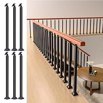 Railing Spindles, Indoor Stair Railing, Stair Railing Kits, Metal Balusters, Patio Stairs, Ceiling Fan In Kitchen, Stair Railing, Bath Fixtures, Staircases