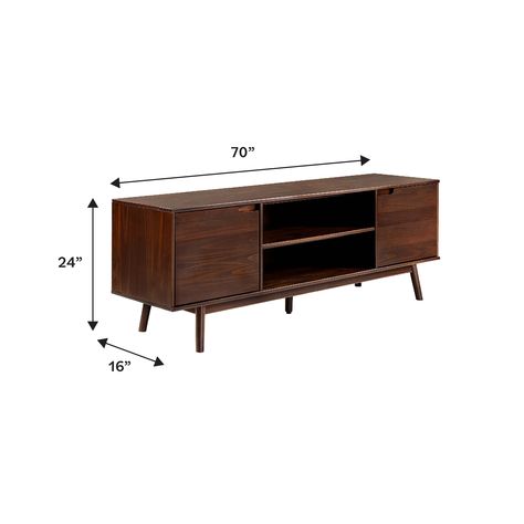 Middlebrook 70-inch Mid-Century Solid Wood TV Stand - Bed Bath & Beyond - 33126377 Mid Century Tv Stand, Mid Century Modern Tv Console, Tv Tables, Modern Tv Console, Mid Century Modern Tv, Midcentury Tv Stand, Mid Century Modern Tv Stand, Wood Tv Stand, Solid Wood Tv Stand