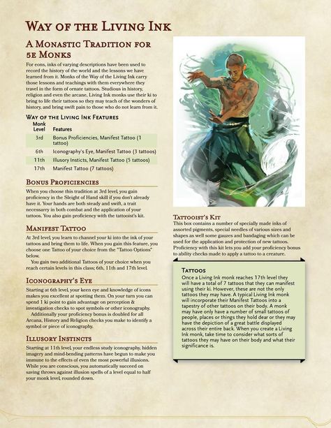 Dnd Monk, Homebrew Classes, Dnd Homebrew, D D Character Ideas, Dungeon Master's Guide, Dnd Classes, Dnd Races, Dungeons And Dragons 5e, Dungeons And Dragons Classes