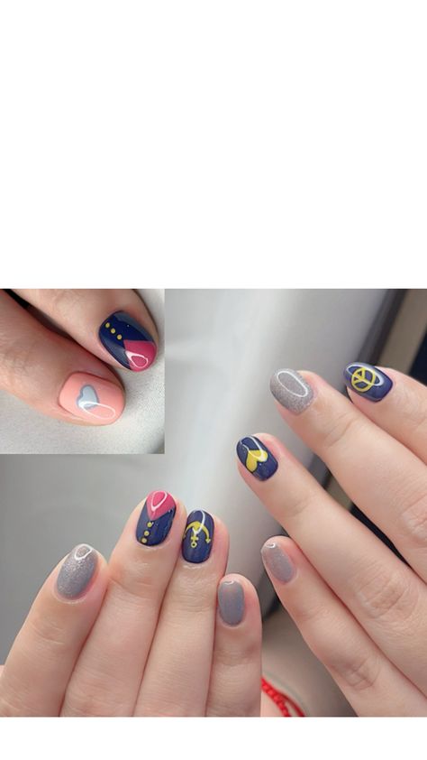 Josuke Higashikata 東方仗助JOJO Blizzard Adventure Diamond is Unbreakable 不滅鑽石 Jjba Inspired Nails, Jjba Nails, Josuke Higashikata, Anime Nails, Art Nails, Nails Inspiration, Pretty Nails, Cute Nails, Nail Inspo