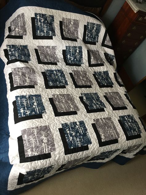 Lineman quilt I made for Bobby. Grafic High Power fabric by Hoffman fabrics 2016. #linelife #linework Reuse Denim, Quilt Layers, Hoffman Fabrics, Layer Cakes, Higher Power, Quilting, Gift Ideas, Sewing, Fabric