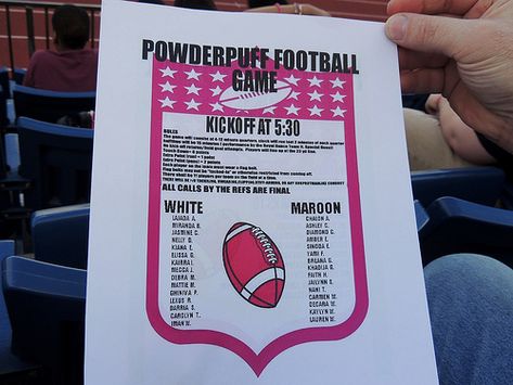 Powder Puff Games, Powder Puff Poster Ideas, Powder Puff Football Ideas, Powder Puff Football Posters, Powderpuff Football Poster Ideas, Middle School Football, Powder Puff Football Shirts, Football Fan Signs High School, Powderpuff Football