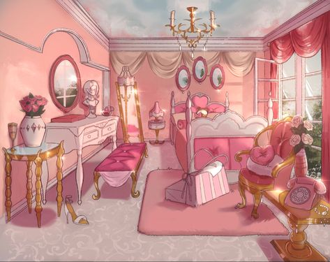 Marinette Room, Ladybug Bedroom, Fancy Bedroom, Cute Bedroom, Pink Ladybug, Bedroom Drawing, Fantasy Rooms, Chill Room, Pokemon Cosplay