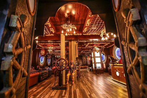 Pirate Themed Bar designed by Futomic Designs Pirate Themed Restaurant, Pirate Restaurant, Resturant Design, The Flying Dutchman, Themed Restaurant, Flying Dutchman, Interior Concept, Design Hotel, Pirate Theme