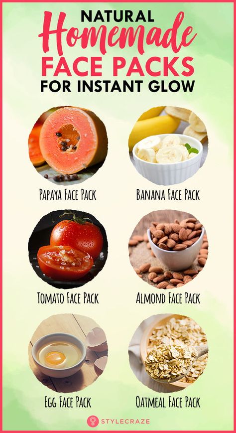 10 Natural Homemade Face Packs For Instant Glow #beauty #tips #skincare Papaya Face Pack, Natural Face Pack, Homemade Face Pack, Tomato Face, Natural Hair Mask, Natural Glowing Skin, Face Pack, Boost Hair Growth, Homemade Face Masks