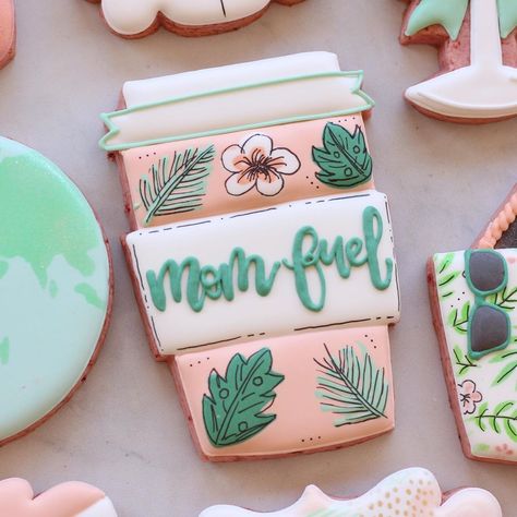 A Modern Cookie on Instagram: “Sneak peek of possibly my new favorite set! Who else needs all the mom fuel today?!🙋🏻‍♀️☕️🌸 . Wet on wet inspired by @caceyscakery and…” Mothers Day Sugar Cookies Decorated, Mother’s Day Cookies Decorated, Mother’s Day Sugar Cookies, Mothers Day Cookies Decorated, Mother’s Day Cookies, Mothers Day Cookies, Farm Cookies, Royal Iced Cookies, Mom Coffee Cups