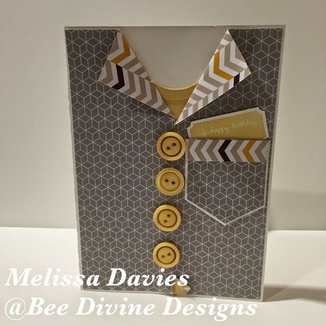 Man Cards, Men's Cards, Dress Card, Stationary Cards, Cricut Cards, Masculine Men, Divine Design, Shaped Cards, Button Cards