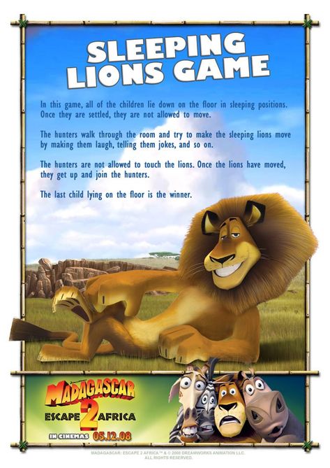 sleeping lion game Lion Games Preschool, Lion King Activities For Kids, Babysitting Games, Balloons Craft, Preschool Ministry, Lion Story, Lion Games, Lion King Theme, Drama Activities