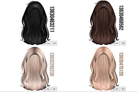 Black Hair Codes For Berry Ave, Brown Hair Codes, Black Hair Codes, Roblox Hair Codes, Blonde Hair Roblox, Brookhaven Codes, Brown Hair Roblox, Roblox Hair, Hair Codes