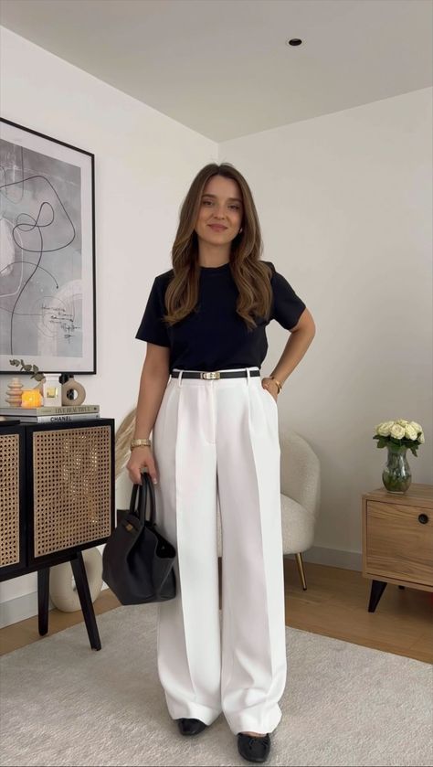 Timeless Pleated Wide-Leg Dense … curated on LTK White Wide Leg Pants Outfit Dressy, Wide Leg Pants Outfit Dressy, Wide Legged Pants Outfit, White Wide Leg Pants Outfit, Pants Outfit Dressy, Wide Leg Pant Outfit, Wide Legged Pants, Wide Leg Pants Outfit, White Wide Leg Pants