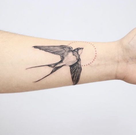 Barn Swallow Tattoo, Swallow Tattoo Meaning, Bird Hand Tattoo, Swallow Tattoo Design, Swallow Bird Tattoos, Bird Tattoos Arm, A Small Tattoo, Vogel Tattoo, Elements Tattoo