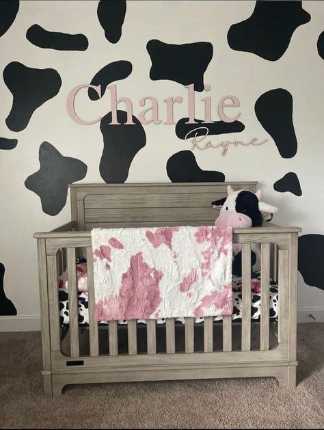 All things cow 🐄 🐮 | Cow 🐄 baby rooms | Facebook Pink Cow Print Nursery, Baby Girl Nursery Western Theme, Western Theme Nursery Girl, Cow Baby Room Themed Nursery, Pink Cow Nursery, Boho Cow Nursery, Western Baby Nursery Girl, Cow Print Nursery Ideas, Cow Print Nursery Girl