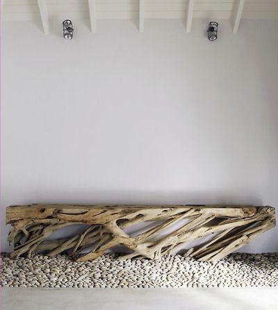 Snake Ranch Driftwood Bench, Pebble Floor, Driftwood Table, Products Display, Hallway Bench, Natural Movement, Bench Designs, Island House, Entryway Hallway