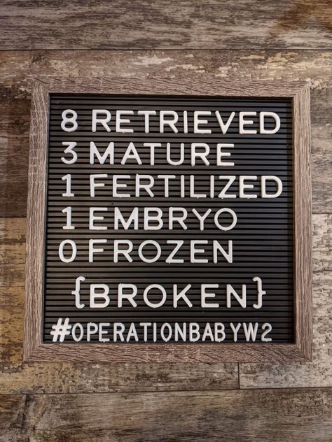 Egg Retrieval Ivf Letter Board, Ivf Photoshoot, Ivf Egg Retrieval, Egg Retrieval, Failed Ivf, Ivf Journey, Ivf Baby, Message Board, Board Ideas