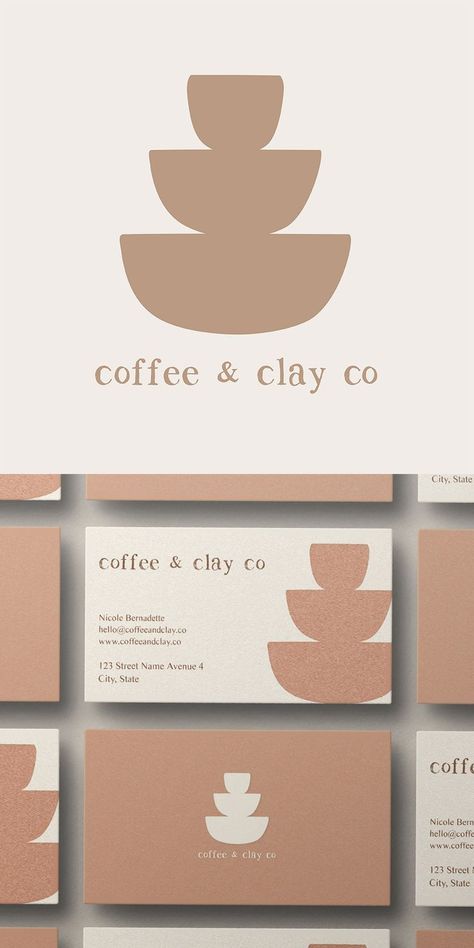 Clay Logo Design, Clay Logo, Creative Logo Design Art, Business Card Gallery, Graphic Designer Studio, Coffee Shop Branding, Logo Branding Design, Floral Logo Design, Logo Minimal