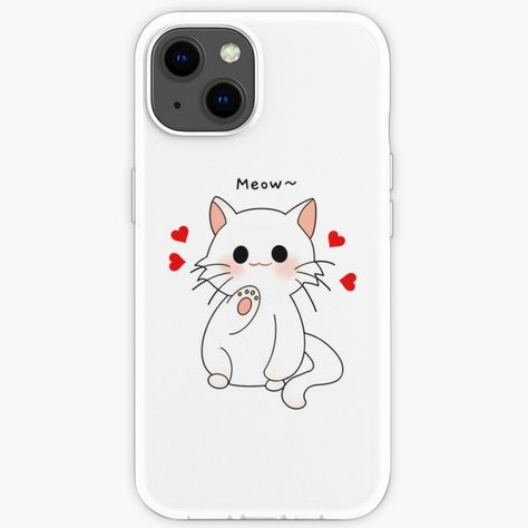 Get my art printed on awesome products. Support me at Redbubble #RBandME: https://www.redbubble.com/i/iphone-case/Cute-Cat-Saying-Meow-by-FairyQueenLand/109077180.E69SZ?asc=u Iphone Cases Cute, Mobile Cover, Cat Quotes, Mobile Covers, Simplistic Tattoos, Dark Photography, Funny Animal, Iphone Case Design, Animal Theme