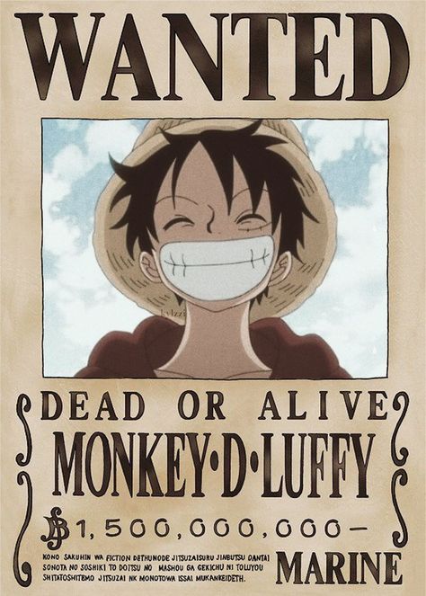 One Piece wanted poster on my redbubble! Wanted Poster One Piece, Luffy Wanted Poster, Wanted One Piece, One Piece Poster, One Piece Quotes, Anime Wallet, Ghost Soldiers, One Piece Bounties, Grunge Posters