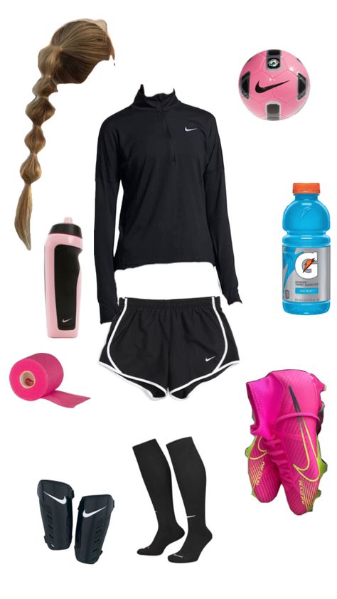 #soccer #football #girl #aesthetic Girls Soccer Outfit, Soccer Girl Outfits For Practice, Football Girl Aesthetic, Cute Soccer Outfits, Soccer Girl Outfits, Soccer Fits, Soccer Girls Outfits, Girl Football Player, Soccer Essentials