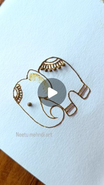 Elephant Design Mehndi, Mehandi Designs Begginers, How To Make Elephant In Mehndi, Baby Elephant Mehendi Design, Elephant Mehendi Design Simple, Mehendi For Legs Simple, Baby Henna Design, Elephant Design Mehendi, Elephant Mehandi Designs