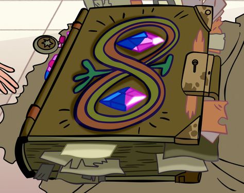 The Magic Instruction Book, also called the Book of Spells, is the book given to Star Butterfly to help her use the royal magic wand. It contains magic Spells that have been mastered and written down by previous owners of the wand. Unfortunately, according to Star, the book is a complete disorganized mess, making searching through its pages difficult. However, Glossaryck exists inside the book to help users locate certain terms. In "Bon Bon the Birthday Clown", the book is stolen by... The Book Of Spells, Star Butterfly Outfits, Star E Marco, Birthday Clown, Butterfly Book, Book Of Spells, Butterfly Books, Book Background, Funny Parrots