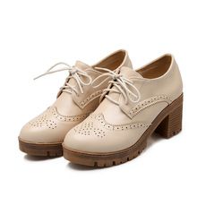 2016 nueva Oxford Zapatos de plataforma para mujeres Retro British Lace up Casual Zapatos tallas grandes Mujer negro marrón Oxfords Zapatos de Mujer F13(China (Mainland)) Womens Oxfords, Oxford Shoes, Oxford, Lace Up, China, Lace