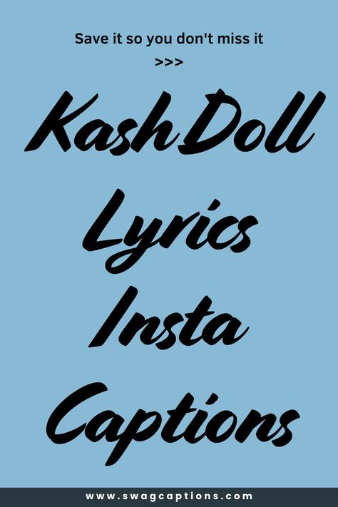 Looking for the perfect words to make your Instagram posts pop? Discover our collection of Kash Doll lyrics Insta captions! Whether you're sharing your latest outfit or a moment with friends, these powerful lyrics will add flair to your posts and capture the vibe you're going for. Dive into the ultimate Kash Doll Lyrics Insta Captions for a touch of glamour and confidence in every snap. Best Friend Lyrics Caption, Lyric Captions, Lyrics Captions, Powerful Lyrics, Kash Doll, Insta Captions, Best Friend Lyrics, The Vibe, Instagram Captions