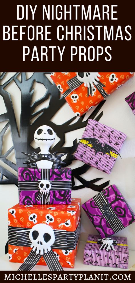 Nightmare Before Christmas Christmas Party Ideas, Diy The Nightmare Before Christmas Decor, Nightmare Before Christmas Party Decorations Diy, Nightmare Before Christmas Centerpieces Diy, Nightmare Before Christmas Party Games, Nightmare Before Christmas Party Decorations, Nightmare Before Christmas Games, Christmas Party Props, Nightmare Before Christmas Party