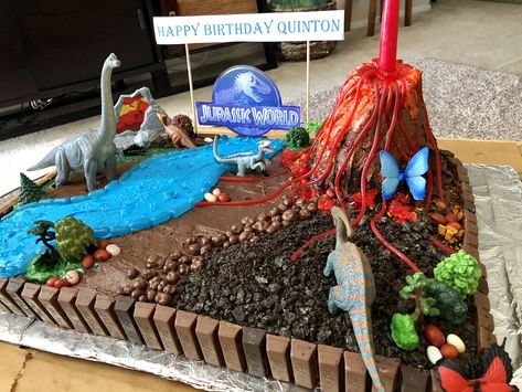 Jurassic World Birthday Cake, Jurassic world cake, dinosaur cake, Jurassic park cake, volcano cake, cake with river, outdoor cake. Jurassic World Birthday Cake, World Birthday Cake, The Good Dinosaur Cake, Jurassic Park Cake, Jurassic World Birthday, Jurassic World Cake, World Cake, Jurassic Park Birthday Party, Volcano Cake