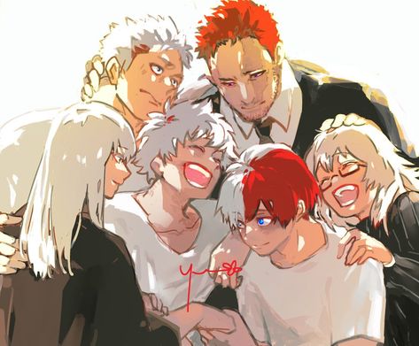 Happy Todoroki Family, Enji And Teka Todoroki, Pro Hero Todoroki, Mha Todoroki Family, Todoroki Family Fanart, Enji Todoroki, Todoroki Family, Anime Siblings, Anime Villians