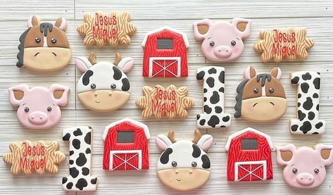 Fair Cookies, Farm Animal Cookies, Up Cookies, Cow Cookies, Farm Cookies, Pig Cookies, Theme Cookies, Farmer Boy, Cookies Birthday