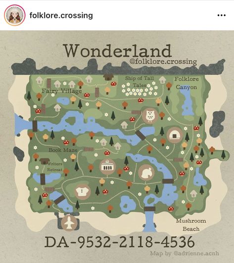 Acne Map Layout, Acnh Island Map Ideas, Acne Dream Address, Map Ideas Animal Crossing, Acnh Island Map Layout, Acnh Map Layouts Natural, Acnh Forestcore Map Layout, Animal Crossing Map Layout Ideas, Acnh Alice Yard Guide