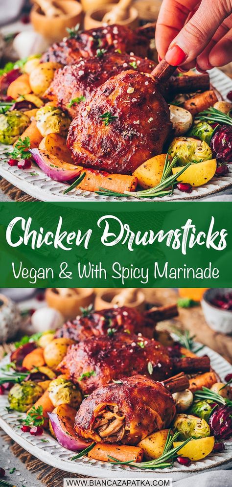 Vegan Drumsticks Recipe, Meatless Chicken, Jackfruit Recipes, Vegetarian Chicken, Bathroom Tips, Vegan Chicken, Vegan Cafe, Oyster Mushrooms, Gourmet Vegan