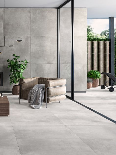 Concrete Floors Living Room, Large Floor Tiles, Wall Cladding Tiles, Modern Floor Tiles, Concrete Tile Floor, Outdoor Porcelain Tile, Tile Floor Living Room, Stone Wall Cladding, Indoor Tile