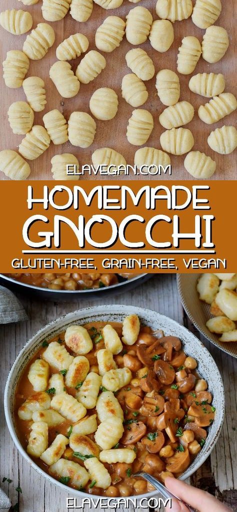 Vegan Gnocchi, Gnocchi Recipes Homemade, Gluten Free Gnocchi, Vegan Enchiladas, Gnocchi Recipe, Homemade Gnocchi, Gnocchi Recipes, Healthy Homemade Recipes, Gluten Free Grains