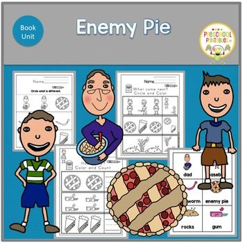 Enemy Pie Book Unit Pie Activities Preschool, Enemy Pie Activities, Pie Activities, Enemy Pie, Preschool Printable, Preschool Printables, Teacher Store, Educational Resources, Perfect Summer