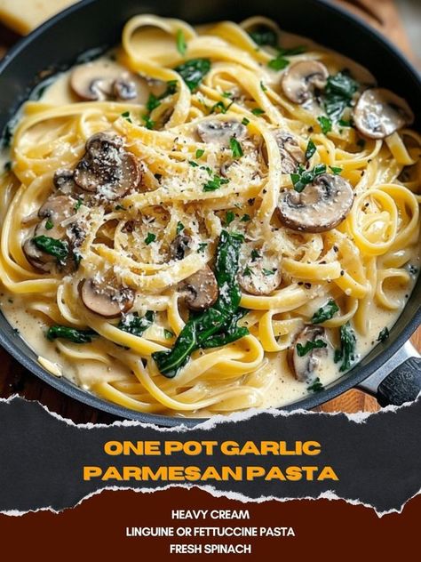 One Pot Garlic Parmesan Pasta 🍝🧄... - Affordable Luxe Recipes Affordable Luxe Recipes, One Pot Garlic Parmesan Pasta, Garlic Parmesan Pasta, Fettuccine Pasta, Parmesan Pasta, Pasta Ingredients, Garlic Parmesan, Linguine, Food Cooking