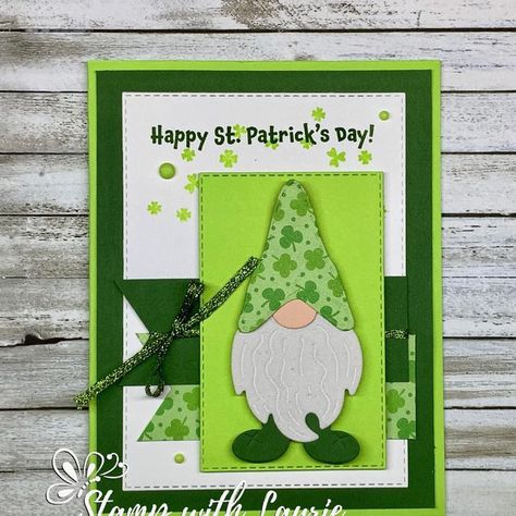 Friendly Gnomes, Kindest Gnomes, Gnome Cards, St Patricks Day Cards, Stamp Ideas, Scrapbooking Cards, Activity Days, Happy St Patricks Day, St Pattys Day