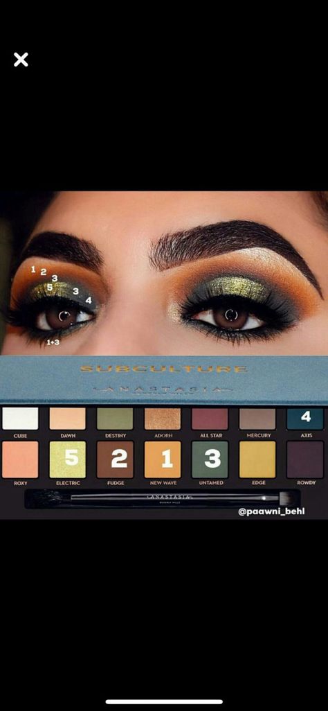 Makeup Eyeshadow Tutorial, Anastasia Subculture, Anastasia Makeup, Makeup Tutorial Eyeshadow, Palette Makeup, Makeup For Beginners, Eyeshadow Tutorial, Eye Shadow Palette, Gorgeous Makeup