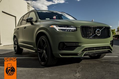 Volvo XC90 - Matte Military Green — Incognito Wraps Volvo Xc, Volvo Xc90, Black Chrome, Military Green, A Car, Volvo, Green