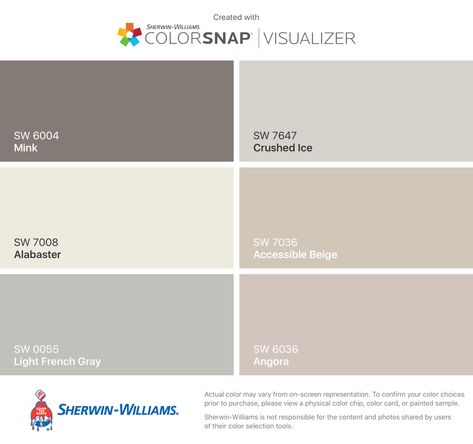 Sherwin Williams Accessible Beige, Poised Taupe, Interior Palette, Color Vison, Taupe Bedroom, Small Baby Room, Interior Paint Colors Schemes, Accessible Beige, Agreeable Gray