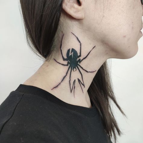 My Chemical Romance Tattoo Danger Days, Mcr Spider Tattoo, Danger Days Spider Tattoo, Emo Tattoos For Guys, Danger Days Tattoo, Mcr Spider, Danger Days Spider, Spider Neck Tattoo, Shigaraki Cosplay