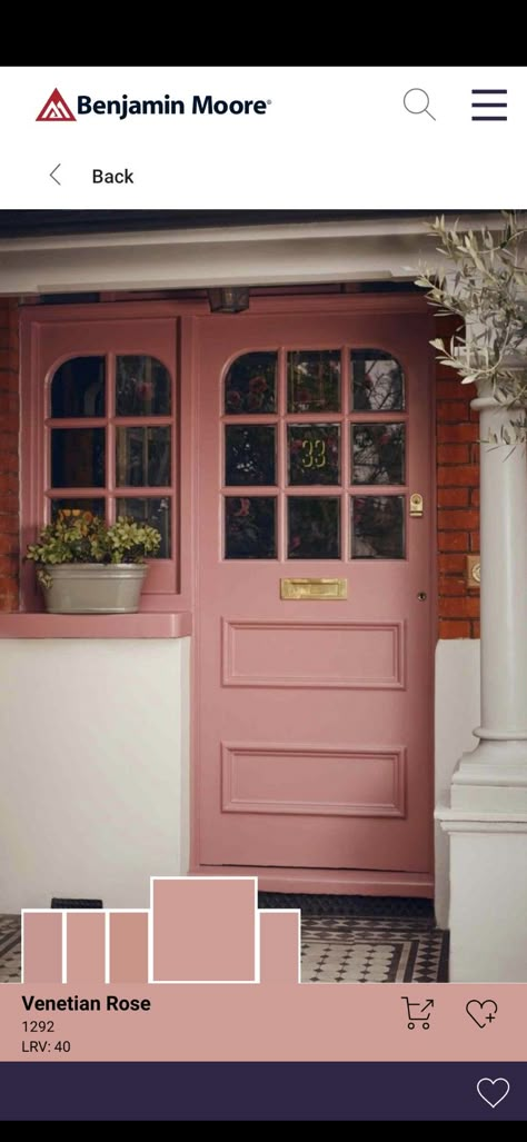 Pink Front Door, Black Paint Color, Front Door Paint Colors, Trending Paint Colors, Door Paint Colors, Stucco Exterior, Casas Coloniales, Painted Front Doors, Best Paint Colors